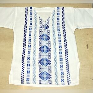 Mexican Shirt White Size 12 Blanco Camisa Tipica Taya 10 Latin Heritage Top